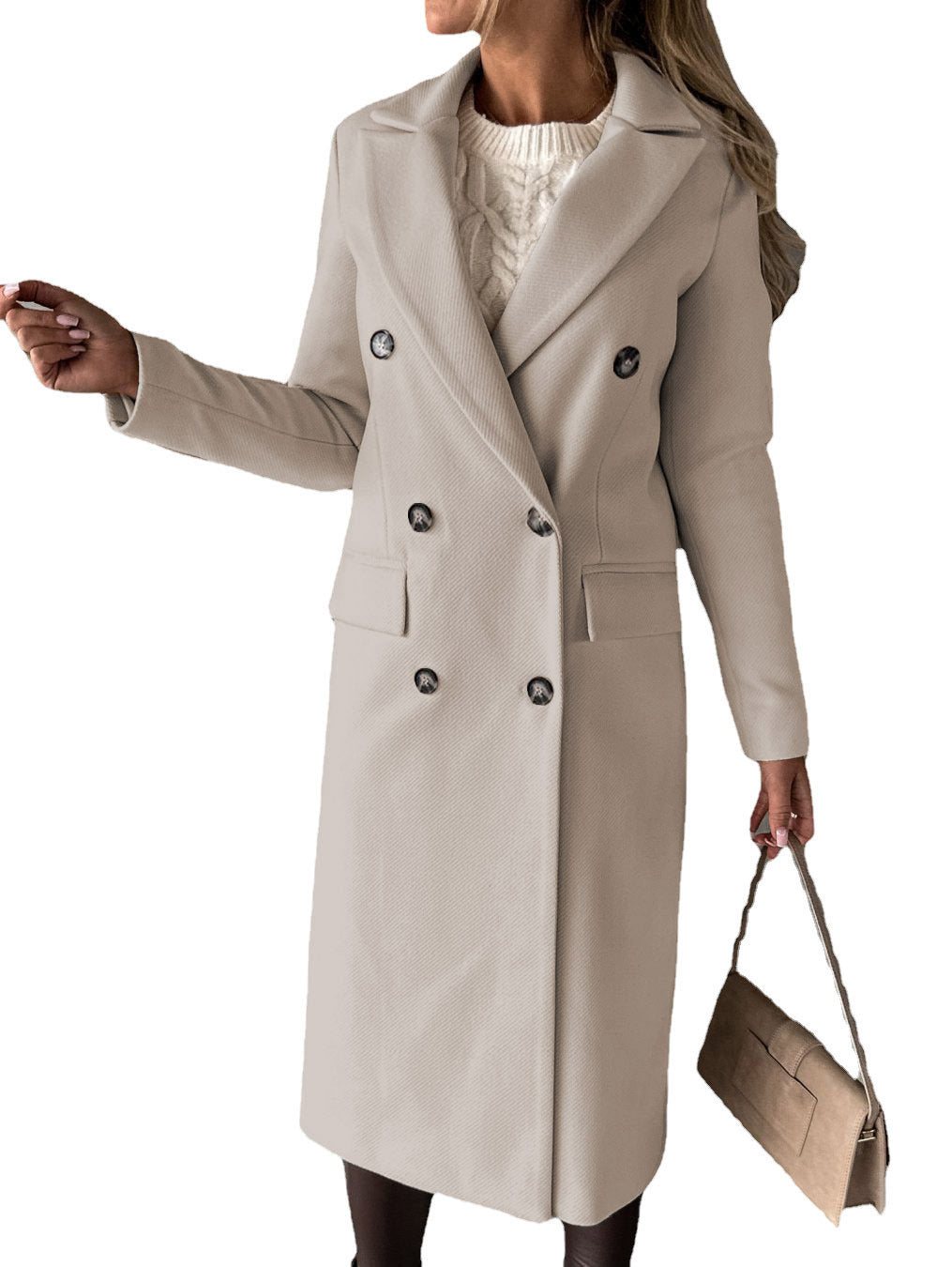 Long Sleeve Lapel Coat